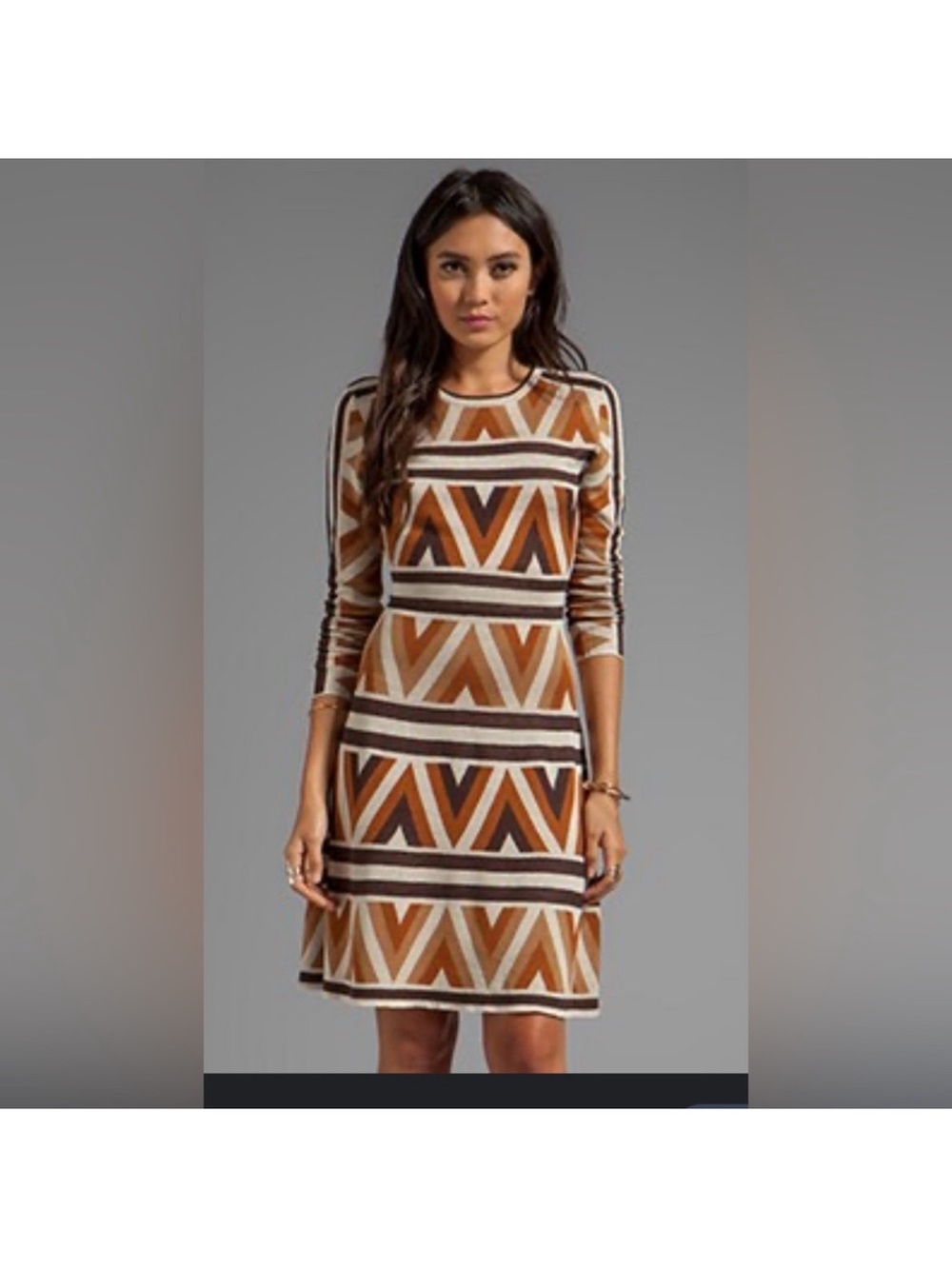 BCBGMaxAzria Malina sweater dress Geometric Long-Sleeve size Small